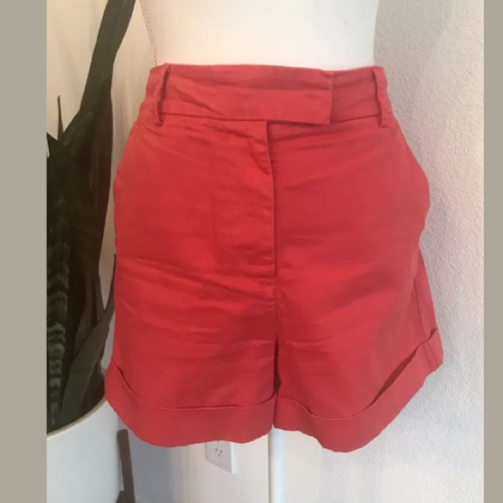 J Crew Red High Rise Chino Shorts Size 10